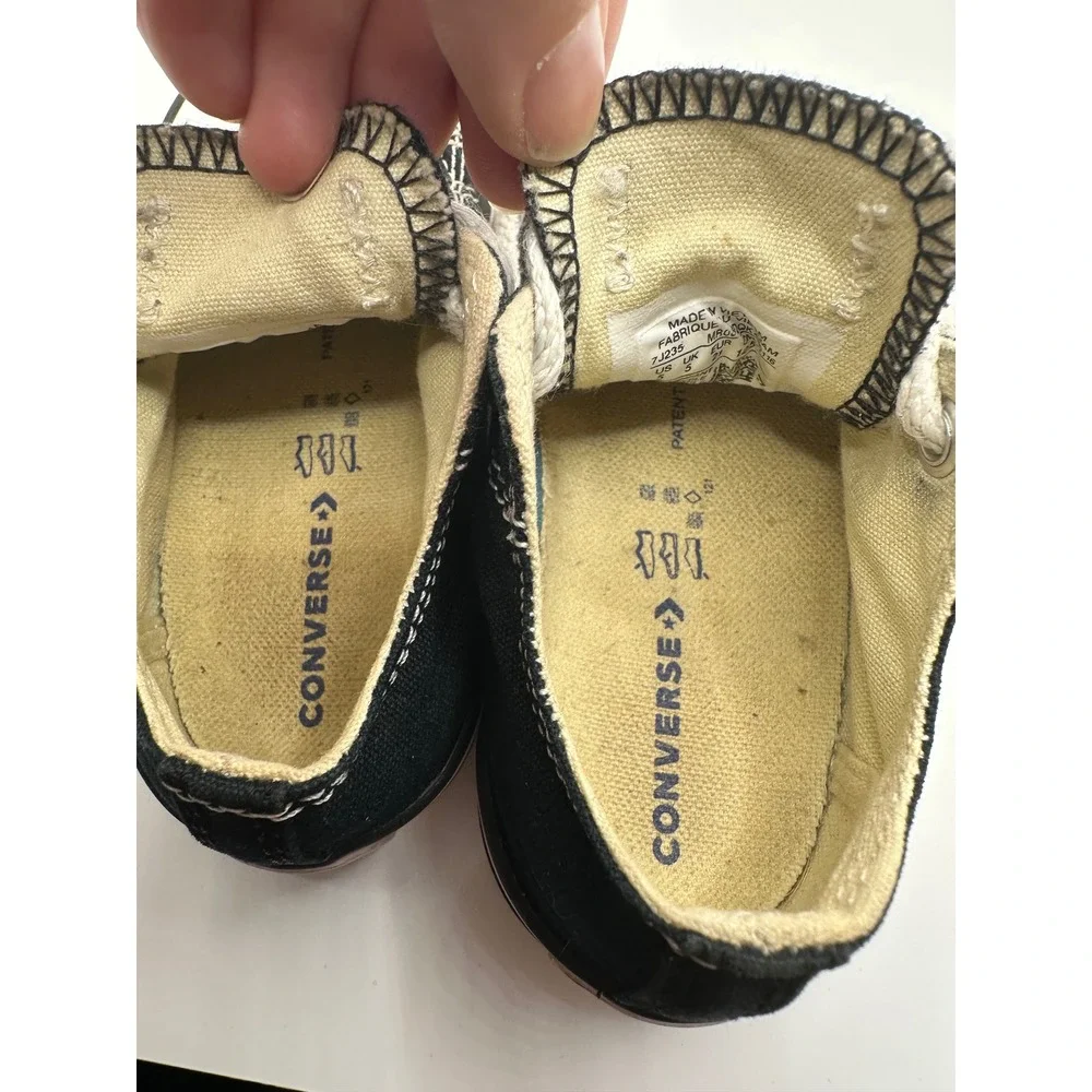 Converse All Star Toddler Sneakers Low Top Black‎ Canvas Shoes US Size 5